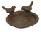 L'Héritier Du Temps Coupelle Bain d'Oiseau Mangeoire Porte Savon Vide Poche Bain à Oiseau Rond avec 2 Oiseaux en Fonte Patinée Marron 5x12,5cm