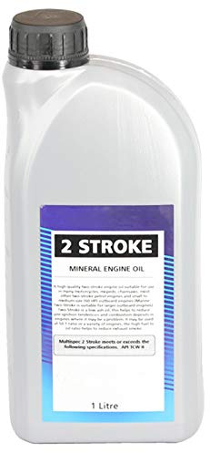 SPARES2GO 1L 2 Stroke Semi-Synthetic Engine Oil 1 Litre for Lawnmower Brushcutter Chainsaw