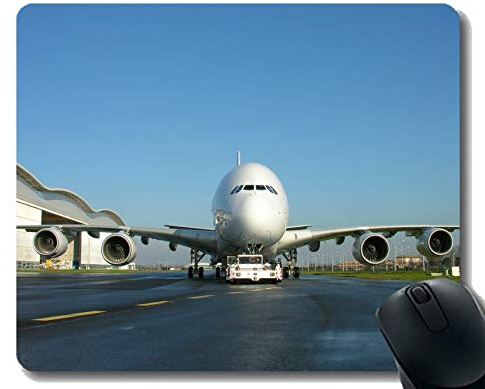 Büro-Schreibtisch-Auflage, Passagierflugzeug Airbus Airbus A380-Mausunterlage für Büro-Desktop oder Gaming-Mauspad