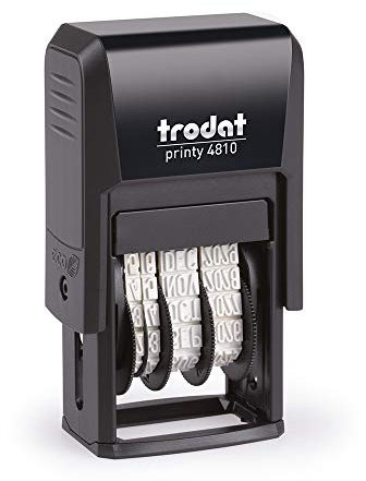 Trodat Printy 4810 Datumsstempel, Monat in Buchstaben, DUT, 3,8 mm, Druckfarbe Schwarz