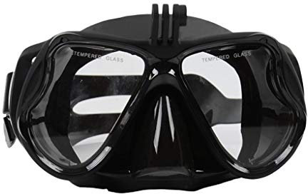 Tubayia - Gafas de Buceo (Silicona, con Soporte para cámara, para Buceo, natación y Snorkeling), Negro