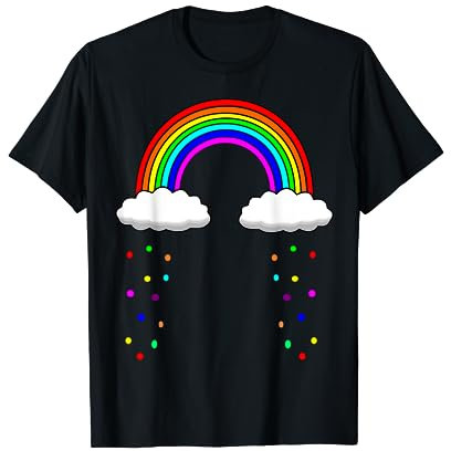 Regenbogen Konfetti bunt Wolke Kostüm Fasching Karneval T-Shirt