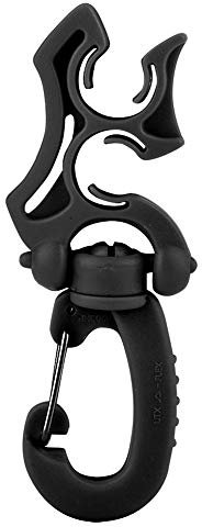 Tauchschlauchhalter, Edelstahl BCD Doppelschlauchhalter Arm für Tauchen Schnorcheln (Schwarz)