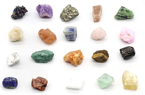 Yolispa 20 Colección de Rocas Minerales Naturales Geología Educación Energía Cristales Minerales Especímenes Piedras Irregulares
