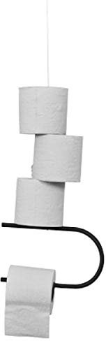 D-TEC Toilettenpapierhalter Rollenspiel Farbe Schwarz mit Seil 2.5 m