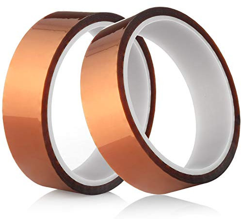 Gdrtwwh Kapton Tape Hohen Temperaturen Hitzebeständig Tape Polyimid Film Klebeband zum Abdecken, Löten, Elektrik usw (2 Rolle*1 Zoll)