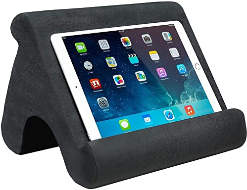 SAMHOUSING Tablet Pillow Stand - Tablet Holder Dock for Bed with Multi-Viewing Angles, Compatible with iPad Pro 9.7, 10.5,12.9 Air Mini 4 3, Kindle, Galaxy Tab, E-Reader (Dark Grey)