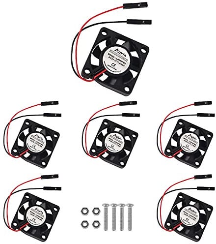Dealikee 6 Stück Miniventilator für Raspberry Pi 5, Pi 4, Pi 3 B+, Pi 3B, Pi 2, 30x30x7mm Lüfter 3.3V 5V Hydrauliklager bürstenlos High Speed.