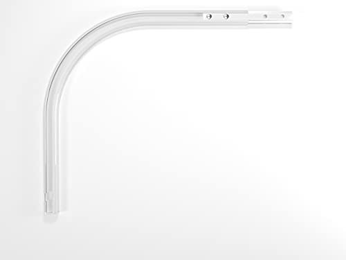 Market-Alley Vorhangschiene Aluminium Weiß/Schwarz Gardinenschiene ; B 1-läufig ; 120cm-600cm. Für Kräuselband Gardinen oder Schiebevorhang (nur Weiß Rundbogen Rechts)