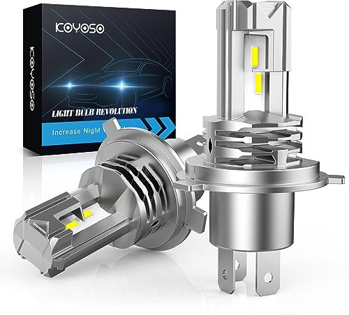 KOYOSO H4 LED Ampoules 50W 10000LM LED Phares pour 12V Voitures et Moto, 6500K Blanche Xénon