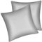Fittia 2er-Set Satin Kissenbezug Premium Kopfkissenbezug Kissenhülle Haar- und Hautpflege Seidig mit Reißverschluss, Hellgrau, 80x80cm