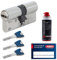 ToniTec Set aus ABUS Schließzylinder EC880 inkl. 3 Schlüssel modular verschiedenschließend Doppelzylinder 45/45|Türzylinder Sicherheitsschloss mit Sicherungskarte und ToniTec Pflegespray