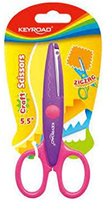KeyRoad aus Kunststoff, Größe 14 cm, Farbe Grün und Orange, KeyRoad mit runder Spitze und Klinge aus Zickzack, ideal für Bastelarbeiten, Keyroad, KR972141