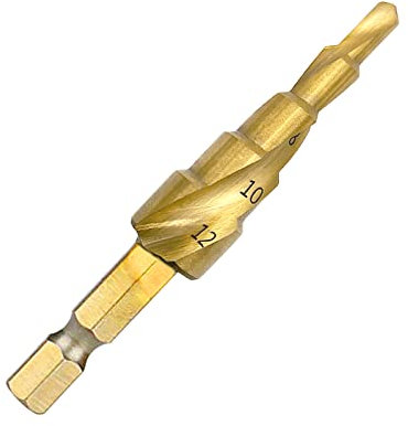 thirei Broca Escalonada, Broca Cónica HSS Para Metal, Madera, Plásticos, de 4 a 12 mm