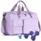 FIORETTO 35L Damen Sporttasche Faltbare Reisetasche mit Schuhfach und Nassfach, Wasserabweisende Weekender Gym Travel Bag Handgepäck Tasche Trainingstasche für Damen Herren Hellviolett