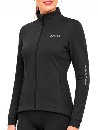qualidyne Thermo-Fahrradjacke für Damen, winddicht, mit Fleece gefüttert, Softshelljacke, warm, für den Winter, zum Laufen und für Outdoor-Fahrräder