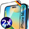 UTECTION 2X Full Screen Schutzglas für iPhone 14 PRO | Perfekte Passform vom Deutschen Anbieter | Kinderleichte Anbringung > Keine Blasenbildung, ultimative Glashärte für Langzeitschutz