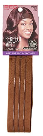 Red by Kiss Perfect Melt Elastic Band, Non-Slip Silicone Band for Wigs, Ultimate Comfort Perfect Lace Frontal Wig Band 1-3/4” (Dark Brown)