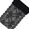 Schwarz Spitzenband, Vintage Stretch-Blumenmuster Spitzenbordüre, Breiter Dekorativ Spitzenstoff Tüll Spitze zum Basteln, Nähen, Geschenkverpackungen, Brauthochzeitsdekorationen (6in x 38.6in)