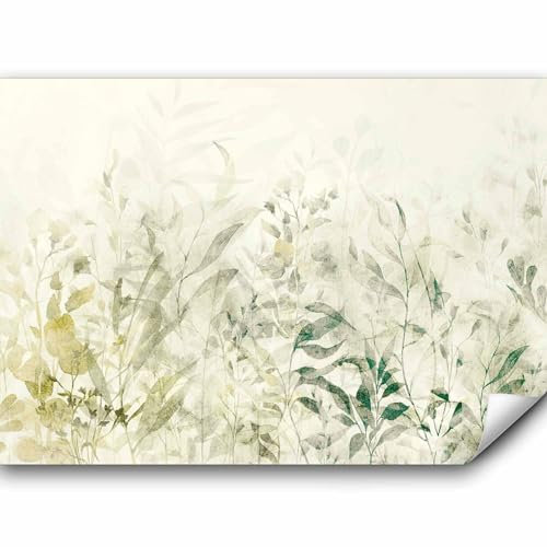 murando Fototapete Premium-Vlies Blätter 350x256cm Foto Tapete Schlafzimmer Wohnzimmer Vliestapete XXL Wandtapete Motivtapeten Bildtapete 3d Effekt Wand Dekoration Natur Botanik Pflanzen Wiese beige