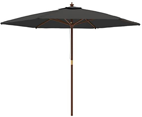 vidaXL Parasol de jardin avec mât en bois anthracite 299x240 cm, parasol, parasol d'extérieur, parasol de patio, parapluie, parasol de terrasse