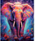 Elefant Malen nach Zahlen für Anfänger, bunte Ölgemälde-Kits auf Leinwand, einfach zu malen, Kunstwerk mit Pinseln, Acryl-Pigment, digitale Malerei für Zuhause, Wanddekoration 40 x 50 cm (rahmenlos)