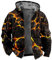 LUNULE Herren Fleecejacke Pilotenjacke Herren Herren Hoody Mit Kapuze 3D Druck Teddy Fleece Gefüttert Hoodie Jacke Winter Dicke Plüsch Innenfutter Kapuzenjacke (Schwarz, XL)