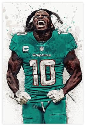 GeDiz Tyreek Hill Poster (24) Leinwand Poster Wandkunst Dekor Druck Bild Gemälde für Wohnzimmer Schlafzimmer Dekoration ungerahmt 30 x 45 cm