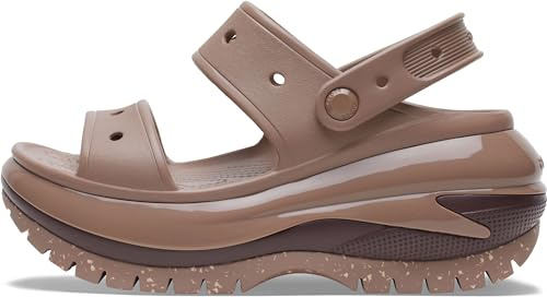 Crocs Unisex-Adult Classic Mega Crush Sandal | Platform Sandals, Latte, 6 UK Men / 7 UK Women