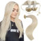 Moresoo Bonding Extensions Echthaar Blond Keratin Bonding 45cm U Tip Extensions Echthaar 1g/s Pre Bonded Keratin Bonding Extensions Echthaar #60 Platinblond 50g 18 Inch