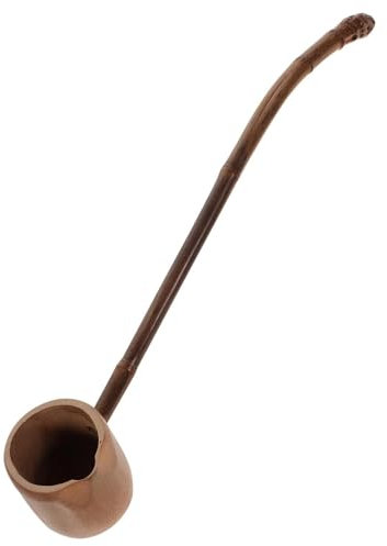 KOMUNJ Louche à eau en bambou avec poignée ergonomique japonaise - Pour le jardin, la maison, la cérémonie du thé