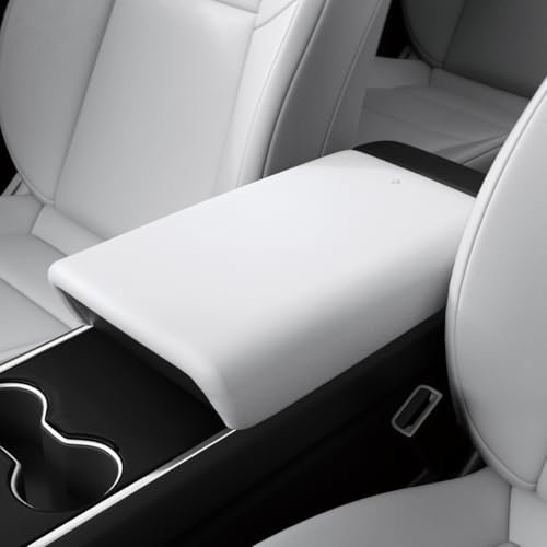 Spigen Tesla Model 3 2021-2023 and Model Y (~2024) Center Console Armrest Cover, Designed for Tesla Accessories - White