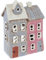 Shudehill Giftware Village Pottery Keramik-Teelichthalter, Fliesen und Ziegelsteine, Pastellhaus-Kollektion (Zwei Häuser)