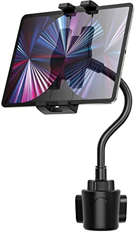 YOOZ Gooseneck Car Cup Holder Tablet Mount, Truck Tablet Holder Cupholder Mount [Flexible Stable Long Arm] for 4-12.9 Tablets & Phones, iPad Pro/Air/Mini, Galaxy Tab, Huawei, iPhone Series
