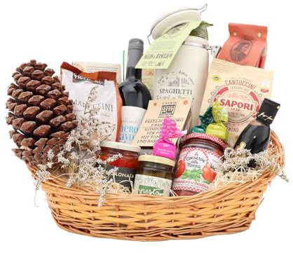 Geschenkkorb Bella Italia | Delikatessen aus Italien | Zum Verschenken für Genießer | Präsentkorb mit mediterranen Köstlichkeiten