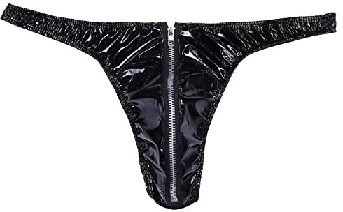 Zannycn Unterhosen Männer Erotische Sexy Unterwäsche Herren Leder Latex Sexy Reizwäsche Unterhose Gay Lack Und Leder Erotisch Unterwäsche Shorts Offen Wetlook Outfit Jockstrap