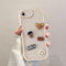 Coalbooliy Handyhülle für iPhone 7/8/iPhone SE 2022/SE 2020 hülle 4,7'', Aesthetic 3D Teddybär Muster Design Weiß Weiche TPU Silikon Stoßfest Kameraschutz Schutzhülle Dünn Case für iPhone 8, 03