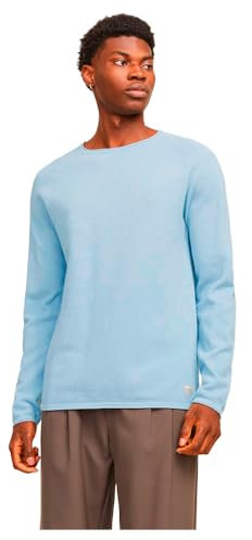 JACK & JONES Jjehill Knit Crew Neck Noos, Suéter Hombre, Azul Cachemira. Detalle: Twist, S