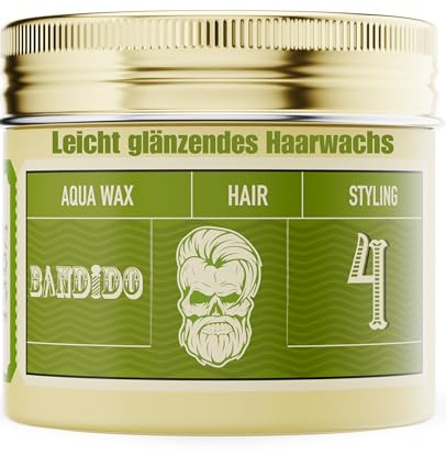 BANDIDO Aqua Wax Green 4 – Haarwachs Herren, Leichter Halt, Fruchtiger Duft, Natürlicher Glanz, Cera Modellierende Paste für Männer, 125ml, Für Alle Haartypen, Flexibles Styling