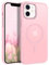 GaoBao Strong Magnetic Case for iPhone 12/12 Pro, Slim Shockproof Translucent Matte Protective Cover with MagSafe, Pink-2