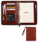 Schreibmappe A5 Ringbuch PU Leder Businessmappe Aktenmappe Ringbuch Konferenzmappe Portfolio Dokumentenmappe Dokumententasche Für Damen Herren(Brown)