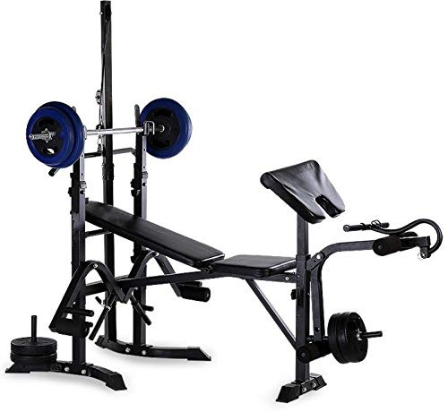 CHDWEY Trainingsgeräte Multifunktions-Gewichtheben Bett, Zu Hause Hantel Bank, Indoor-Fitness-Ausrüstung Gewichtheber Hantel Betthöhe Stange
