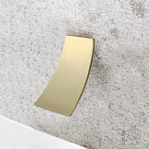 Wanneneinlauf Wand Wasserfall Badewanneneinlauf Wanneneinlauf Einlauf Zulauf Schwenkbarer Wasserfall für Badewanne-Gebürstetes Gold