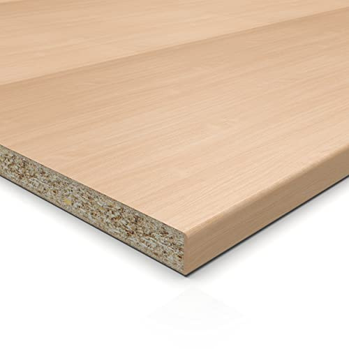 AUPROTEC Dekorplatte 28 mm Buche 200x70 cm – ABS-Kante an langer Seite, pflegeleicht & robust für Regale, Möbel, Innenausbau