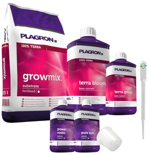 Weedness Plagron Growmix 50 Liter mit Perlite + Dünger Medium - Blumenerde Grow Balkon-Pflanzen Pflanzerde Gartenerde Tomatenerde