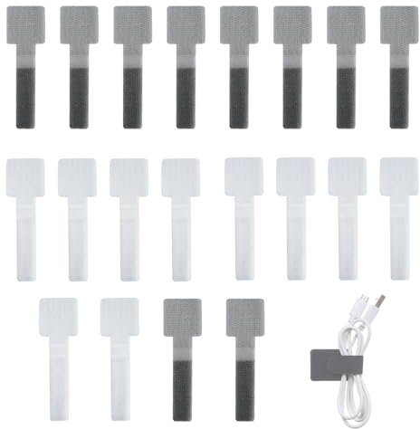 40 Stück Selbstklebende Cable Ties,Ladekabel Organizer,Kabelclips Selbstklebend,Kabel Organizer für die Wand,Unter Dem Schreibtisch,Auf Dem Schreibtisch