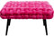 Kare Design Bank Weave, Pink, Polsterbank mit Flechtmotiv, 110kg max. Belastbarkeit, Pflegeleicht, für Schlafzimmer, Kleine Sitzbank für Flur, Stahl Beine, 42x66x40 cm (H/B/T)