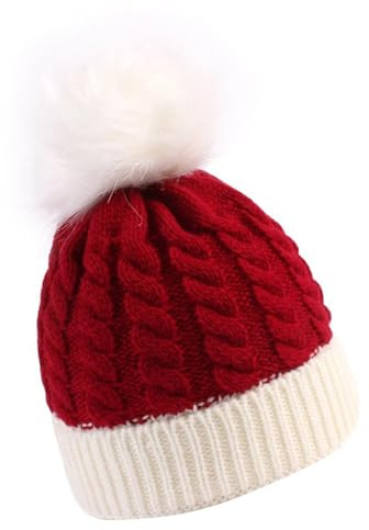 JOERBABU Baby-Weihnachtsmütze, gestrickt, weich und bequem, warm, Unisex, für 0 bis 3 Jahre alte Jungen und Mädchen, Festivalkleidung