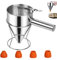 Imbuto a Pistone in Acciaio Inox 1,2L Imbuto Dosatore per Pasticceria Imbuto Dosatore, Imbuto da Cucina, Pancake Dispenser, Multi-Calibro Bocca in Silicone, Per Pancake, Dolci, Cupcake
