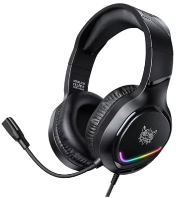 ONIKUMA X31 Wired Headphones with RGB Colorful Lighting Surround Sound Wired Headset for PC Gamers Gaming Xbox